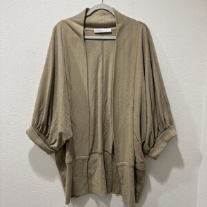 Free People Beach Ribbed Slouchy Oversized Open Front Cardigan Tan Size XS